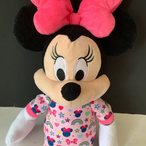 DISNEY MINNIE MOUSE PLUSH IN HER COLORFUL PJS VERY CUTE 20" - Picture 2 of 11